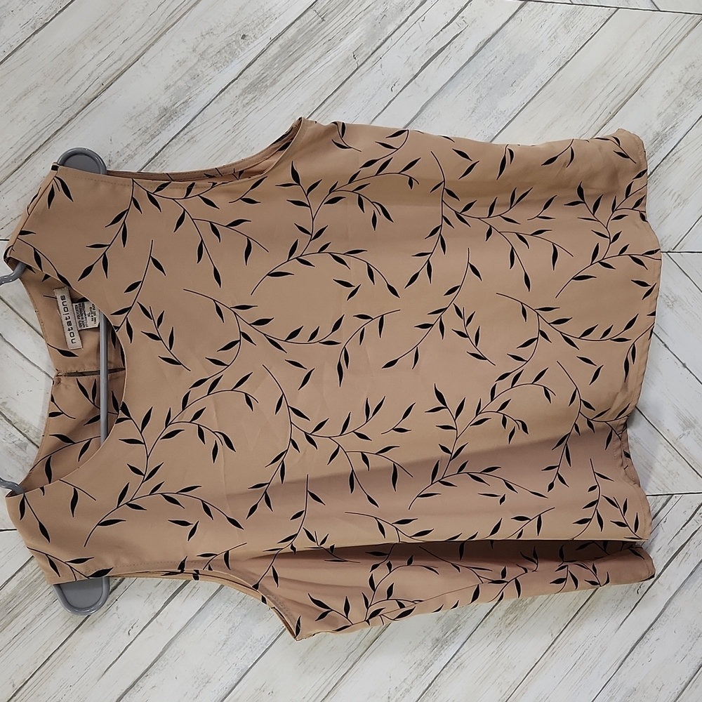 Notations brand tan and black dressy top Size XL